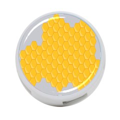 Hexagons Yellow Honeycomb Hive Bee Hive Pattern 4-port Usb Hub (one Side) by artworkshop