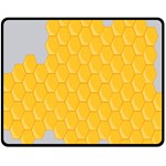 Hexagons Yellow Honeycomb Hive Bee Hive Pattern Fleece Blanket (Medium)  60 x50  Blanket Front