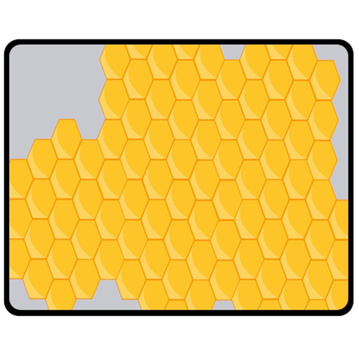 Hexagons Yellow Honeycomb Hive Bee Hive Pattern Fleece Blanket (Medium) 