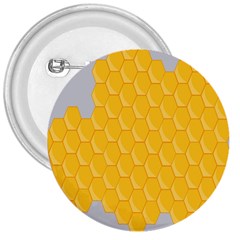 Hexagons Yellow Honeycomb Hive Bee Hive Pattern 3  Buttons by artworkshop