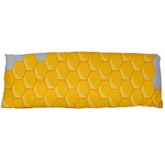 Hexagons Yellow Honeycomb Hive Bee Hive Pattern Body Pillow Case (dakimakura) by artworkshop