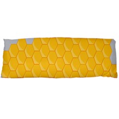 Hexagons Yellow Honeycomb Hive Bee Hive Pattern Body Pillow Case Dakimakura (two Sides) by artworkshop