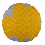 Hexagons Yellow Honeycomb Hive Bee Hive Pattern Large 18  Premium Round Cushions Front