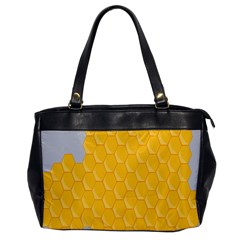 Hexagons Yellow Honeycomb Hive Bee Hive Pattern Oversize Office Handbag by artworkshop