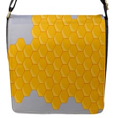 Hexagons Yellow Honeycomb Hive Bee Hive Pattern Flap Closure Messenger Bag (s) by artworkshop