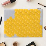 Hexagons Yellow Honeycomb Hive Bee Hive Pattern Cosmetic Bag (XL) Back