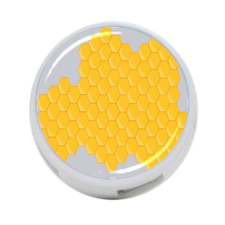 Hexagons Yellow Honeycomb Hive Bee Hive Pattern 4-Port USB Hub (Two Sides)