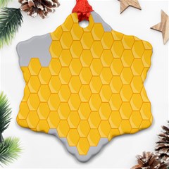 Hexagons Yellow Honeycomb Hive Bee Hive Pattern Ornament (snowflake) by artworkshop