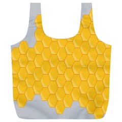 Hexagons Yellow Honeycomb Hive Bee Hive Pattern Full Print Recycle Bag (xl) by artworkshop