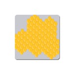 Hexagons Yellow Honeycomb Hive Bee Hive Pattern Square Magnet Front