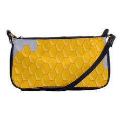 Hexagons Yellow Honeycomb Hive Bee Hive Pattern Shoulder Clutch Bag by artworkshop