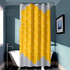 Hexagons Yellow Honeycomb Hive Bee Hive Pattern Shower Curtain 36  X 72  (stall)  by artworkshop