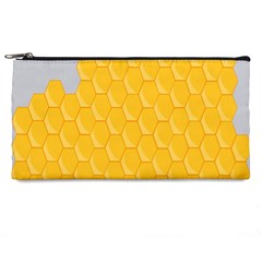 Hexagons Yellow Honeycomb Hive Bee Hive Pattern Pencil Case by artworkshop