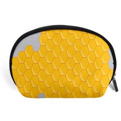 Hexagons Yellow Honeycomb Hive Bee Hive Pattern Accessory Pouch (large) by artworkshop