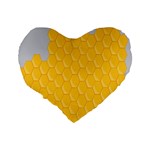 Hexagons Yellow Honeycomb Hive Bee Hive Pattern Standard 16  Premium Heart Shape Cushions Back