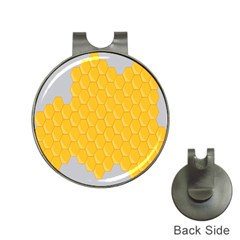 Hexagons Yellow Honeycomb Hive Bee Hive Pattern Hat Clips With Golf Markers by artworkshop