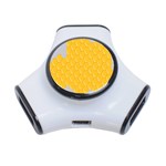 Hexagons Yellow Honeycomb Hive Bee Hive Pattern 3-Port USB Hub Front