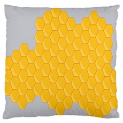 Hexagons Yellow Honeycomb Hive Bee Hive Pattern Standard Flano Cushion Case (two Sides) by artworkshop