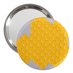 Hexagons Yellow Honeycomb Hive Bee Hive Pattern 3  Handbag Mirrors by artworkshop