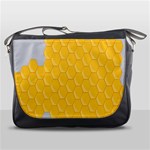 Hexagons Yellow Honeycomb Hive Bee Hive Pattern Messenger Bag Front