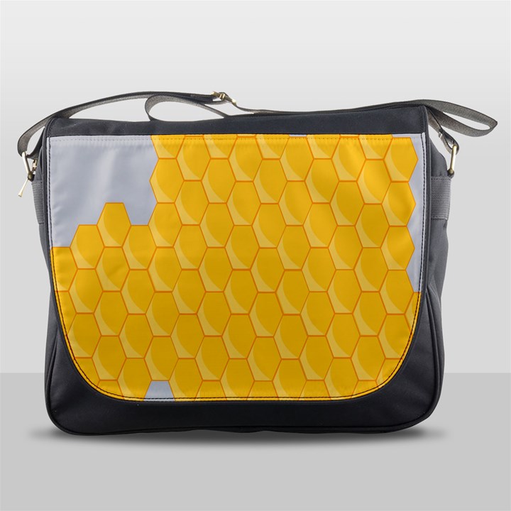 Hexagons Yellow Honeycomb Hive Bee Hive Pattern Messenger Bag