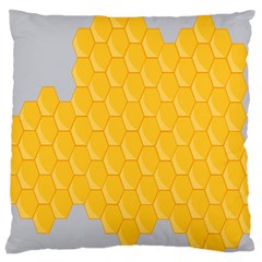 Hexagons Yellow Honeycomb Hive Bee Hive Pattern Large Cushion Case (one Side) by artworkshop