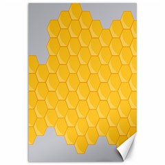 Hexagons Yellow Honeycomb Hive Bee Hive Pattern Canvas 12  X 18  by artworkshop