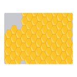 Hexagons Yellow Honeycomb Hive Bee Hive Pattern Double Sided Flano Blanket (Mini)  35 x27  Blanket Front