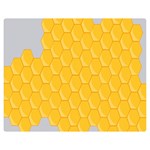 Hexagons Yellow Honeycomb Hive Bee Hive Pattern Double Sided Flano Blanket (Medium)  60 x50  Blanket Back