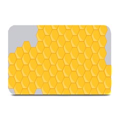 Hexagons Yellow Honeycomb Hive Bee Hive Pattern Plate Mats by artworkshop