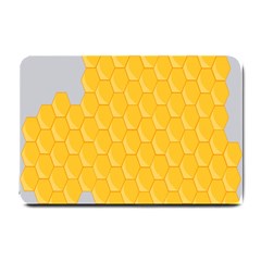 Hexagons Yellow Honeycomb Hive Bee Hive Pattern Small Doormat  by artworkshop