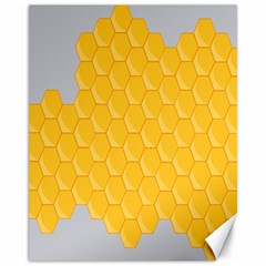 Hexagons Yellow Honeycomb Hive Bee Hive Pattern Canvas 11  X 14  by artworkshop