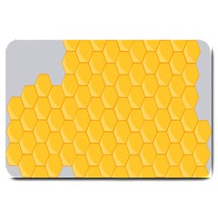 Hexagons Yellow Honeycomb Hive Bee Hive Pattern Large Doormat  by artworkshop