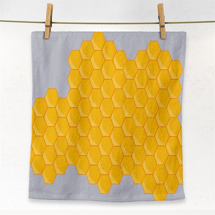 Hexagons Yellow Honeycomb Hive Bee Hive Pattern Face Towel