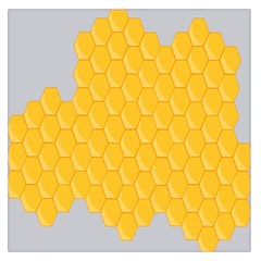 Hexagons Yellow Honeycomb Hive Bee Hive Pattern Square Satin Scarf (36  X 36 ) by artworkshop