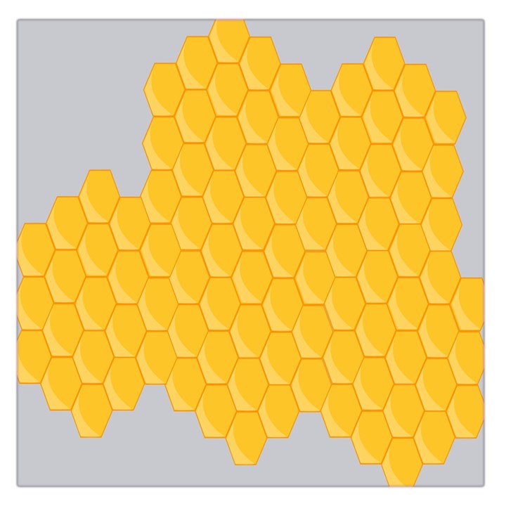 Hexagons Yellow Honeycomb Hive Bee Hive Pattern Square Satin Scarf (36  x 36 )