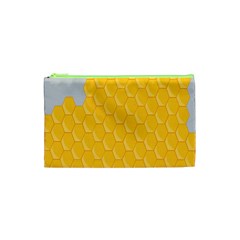 Hexagons Yellow Honeycomb Hive Bee Hive Pattern Cosmetic Bag (xs) by artworkshop