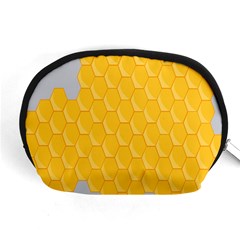 Hexagons Yellow Honeycomb Hive Bee Hive Pattern Accessory Pouch (medium) by artworkshop