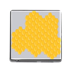 Hexagons Yellow Honeycomb Hive Bee Hive Pattern Memory Card Reader (square 5 Slot) by artworkshop