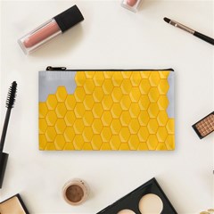 Hexagons Yellow Honeycomb Hive Bee Hive Pattern Cosmetic Bag (small) by artworkshop