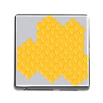 Hexagons Yellow Honeycomb Hive Bee Hive Pattern Memory Card Reader (Square 5 Slot) Front