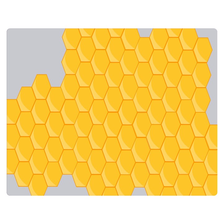 Hexagons Yellow Honeycomb Hive Bee Hive Pattern Double Sided Flano Blanket (Medium) 