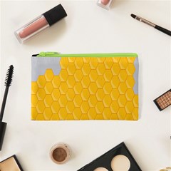 Hexagons Yellow Honeycomb Hive Bee Hive Pattern Cosmetic Bag (xs)