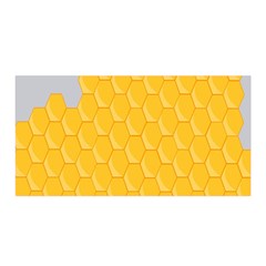 Hexagons Yellow Honeycomb Hive Bee Hive Pattern Satin Wrap 35  X 70  by artworkshop