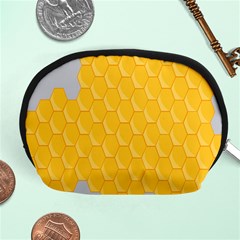 Hexagons Yellow Honeycomb Hive Bee Hive Pattern Accessory Pouch (medium) by artworkshop