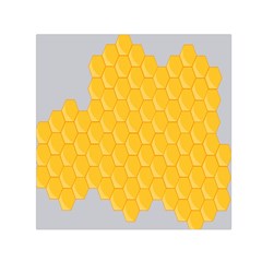 Hexagons Yellow Honeycomb Hive Bee Hive Pattern Square Satin Scarf (30  X 30 ) by artworkshop