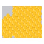 Hexagons Yellow Honeycomb Hive Bee Hive Pattern Double Sided Flano Blanket (Large)  80 x60  Blanket Front