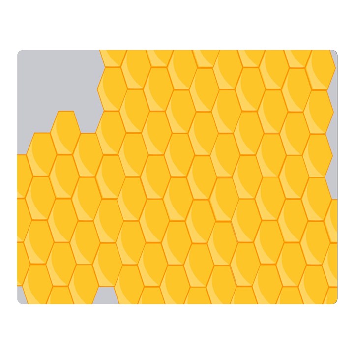 Hexagons Yellow Honeycomb Hive Bee Hive Pattern Double Sided Flano Blanket (Large) 