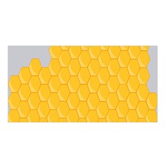 Hexagons Yellow Honeycomb Hive Bee Hive Pattern Satin Shawl 45  X 80  by artworkshop