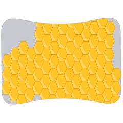 Hexagons Yellow Honeycomb Hive Bee Hive Pattern Velour Seat Head Rest Cushion